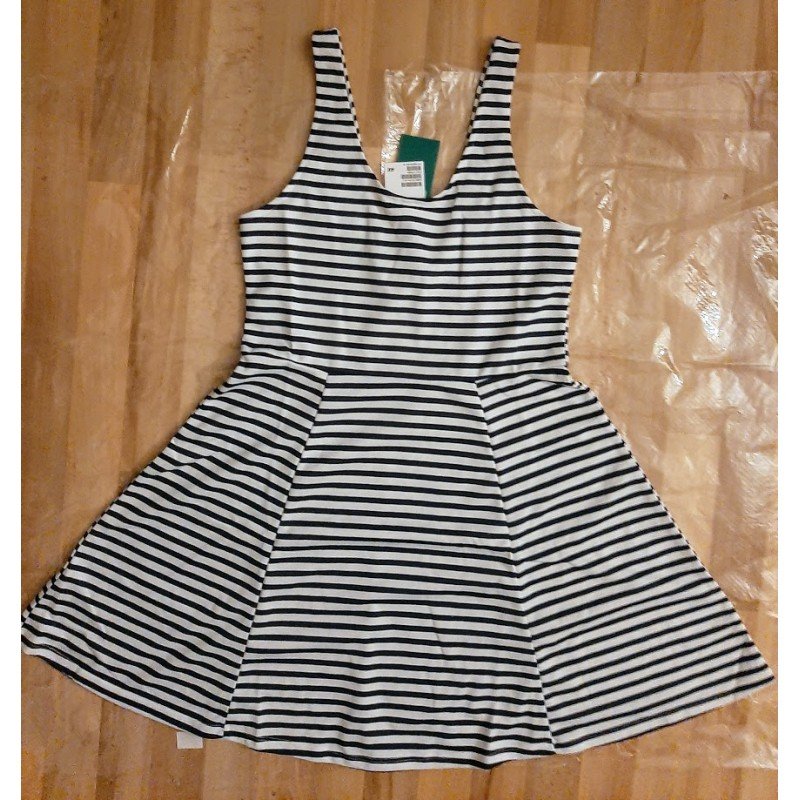 Ladies dress blue / white striped