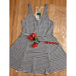 Ladies dress blue / white striped