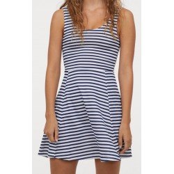 Ladies dress blue / white striped