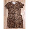 Ladies dress stretch brown / tiger print