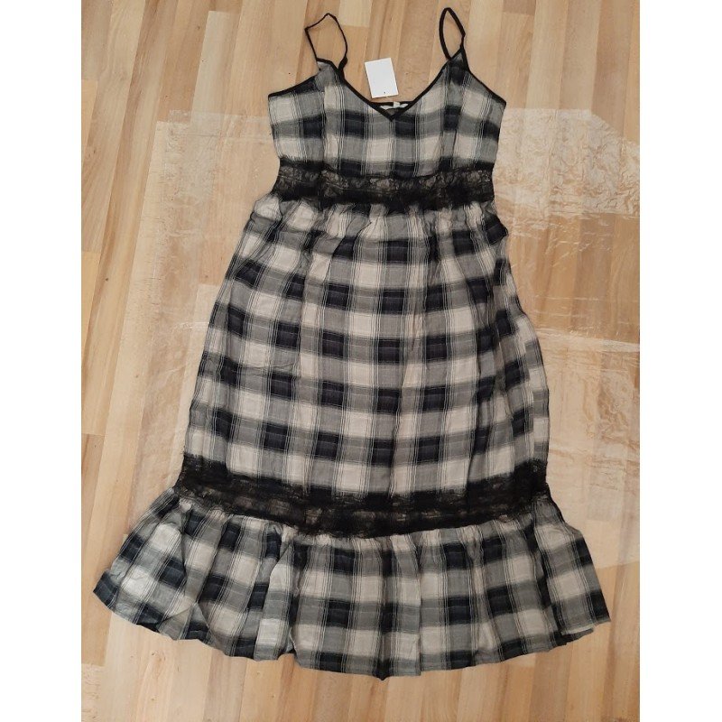 Ladies dress black / gray checkered
