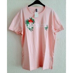 Dames T-shirt roze Tropical