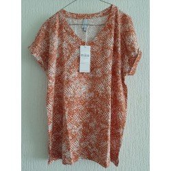 Blouse oranje/wit