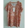 Blouse orange / white