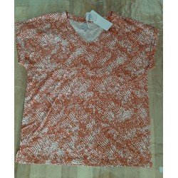 Blouse orange / white