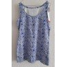 Blouse dark blue / white with leaf pattern