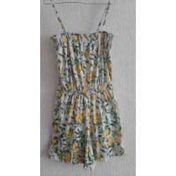 Ladies romper / Jumpsuit with green leaves and lemons