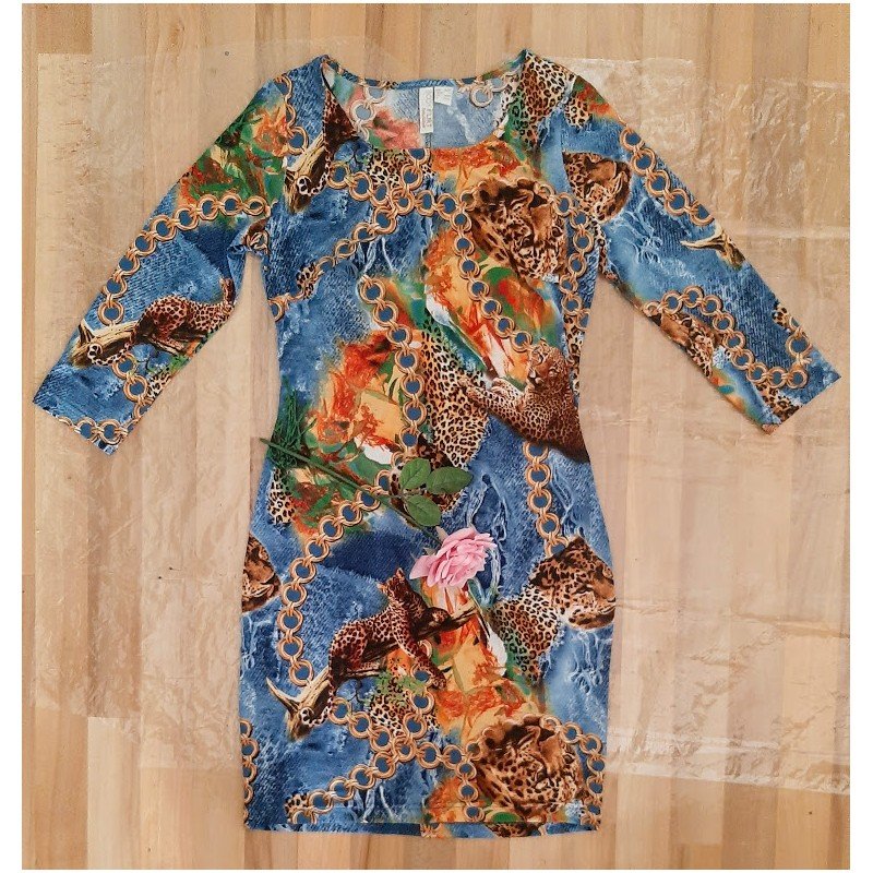 Damesjurk gekleurd/tijgerprint