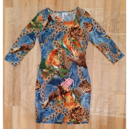 Ladies dress colored / tiger print