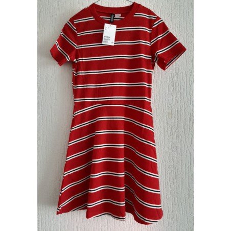 Ladies dress red / white striped