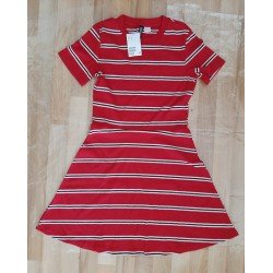 Ladies dress red / white striped