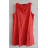 Ladies dress lobster red with lacing at the neckline