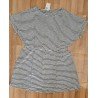 Ladies dress dark blue / white striped