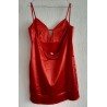 Ladies dress shiny dark red