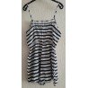Damesromper/ Jumpsuit donkerblauw/wit gestreept