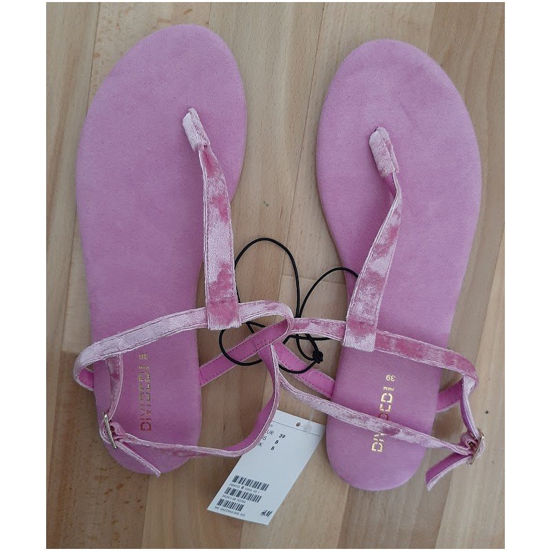 Ladies shoe - Sandal pink with an ankle strap