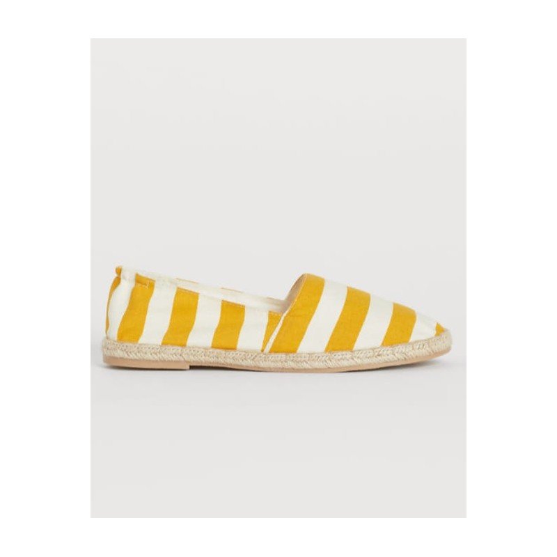 Damesschoen - Espadrilles geel/wit gestreept